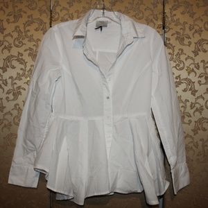 Anthropologie HD in Paris Button Down Peplum Top XS